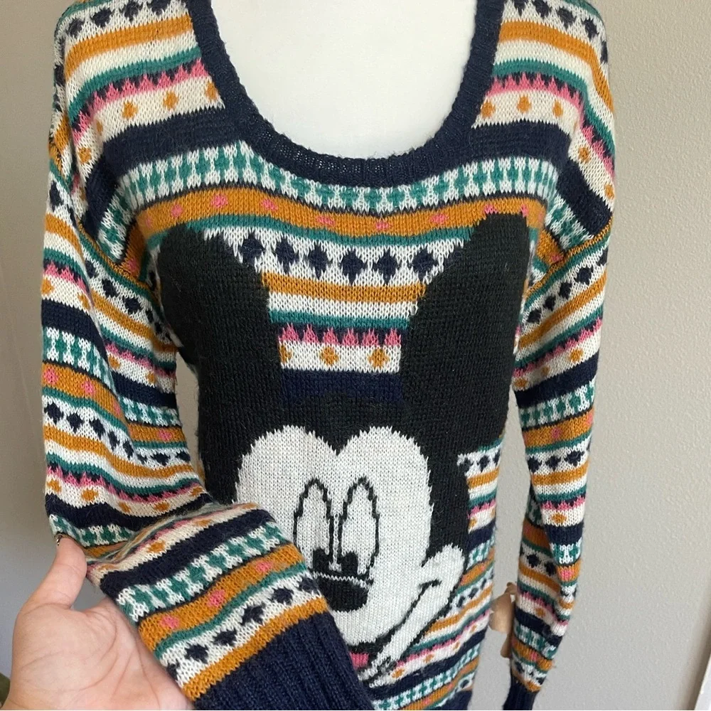 Colorful Mickey Mouse Sweater Size 12 - Picture 3 of 6